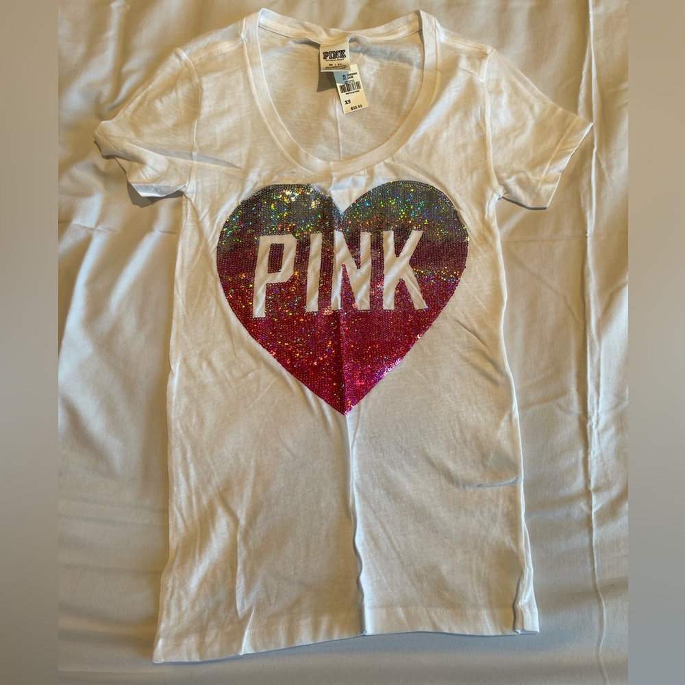 PINK Shirt 
White
Size XS
BNWT